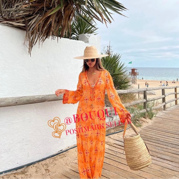 BLOGGERS FAV ZARA LIMITED EDITION ORANGE TUNIC DRESS - Picture 14 of 16